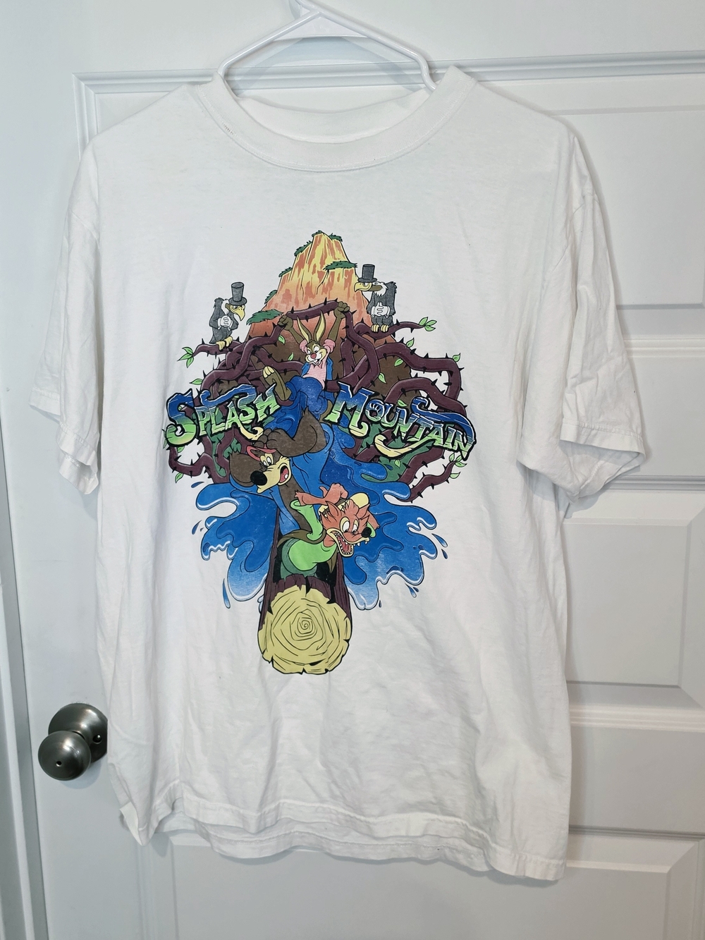 90s Disney White Splash Mountain Graphic Tee Size Large
